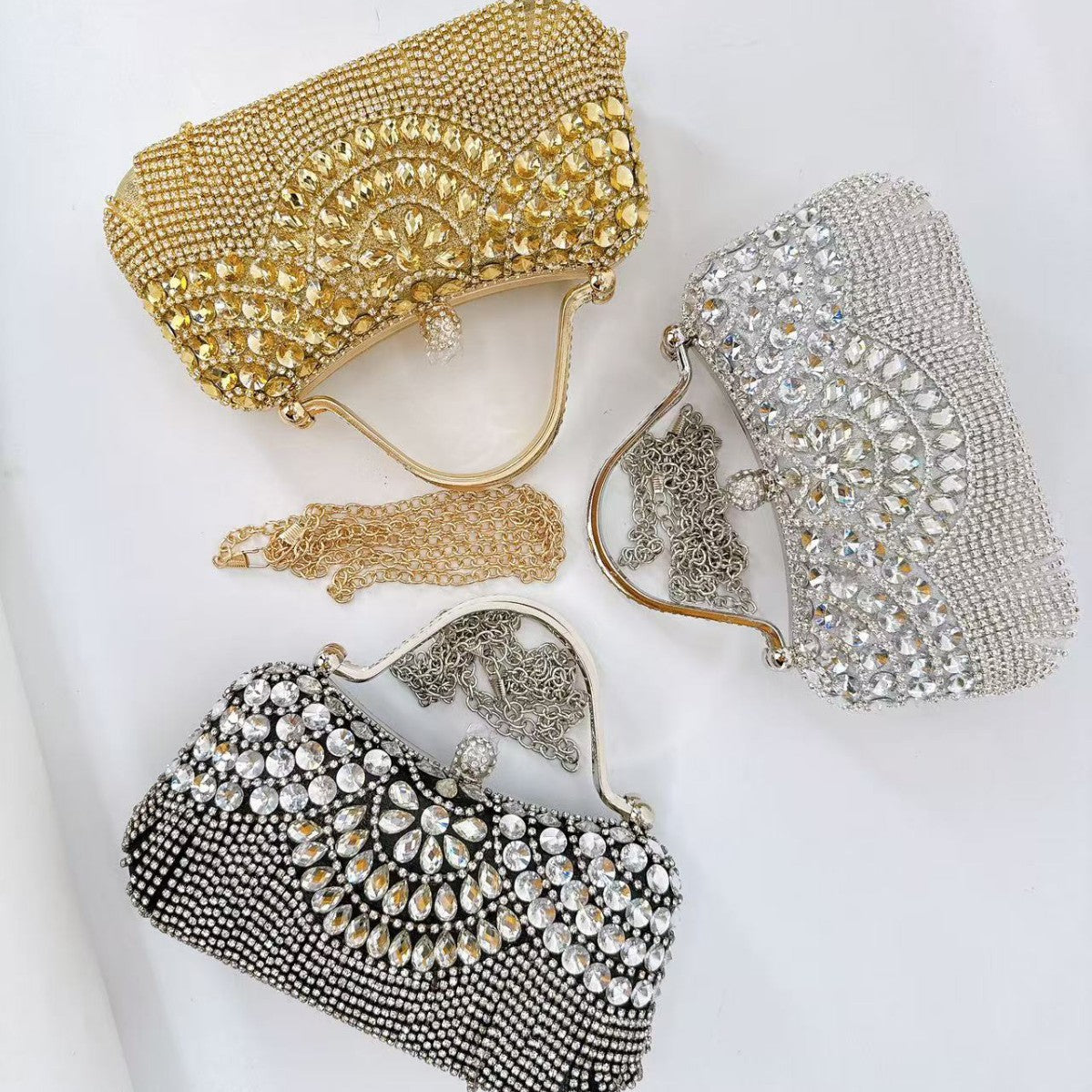 Full Diamond Tassel Banquet Fashion Clutch Dinner Bag