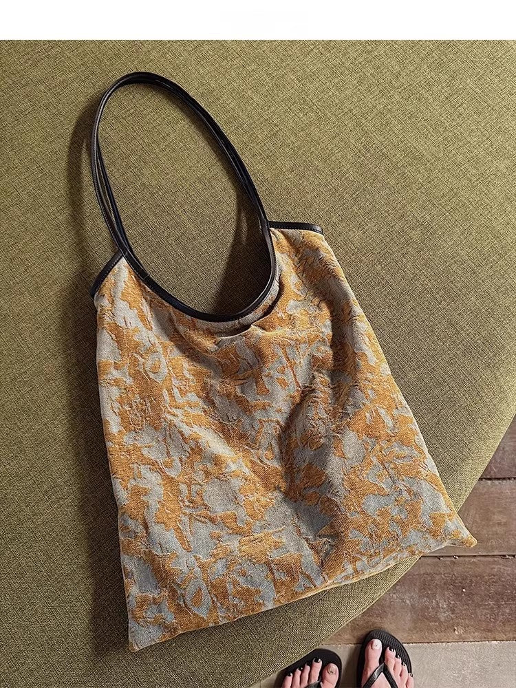 Painting Soft Leather Canvas Artistic Style Design Portable Large Capacity Bags