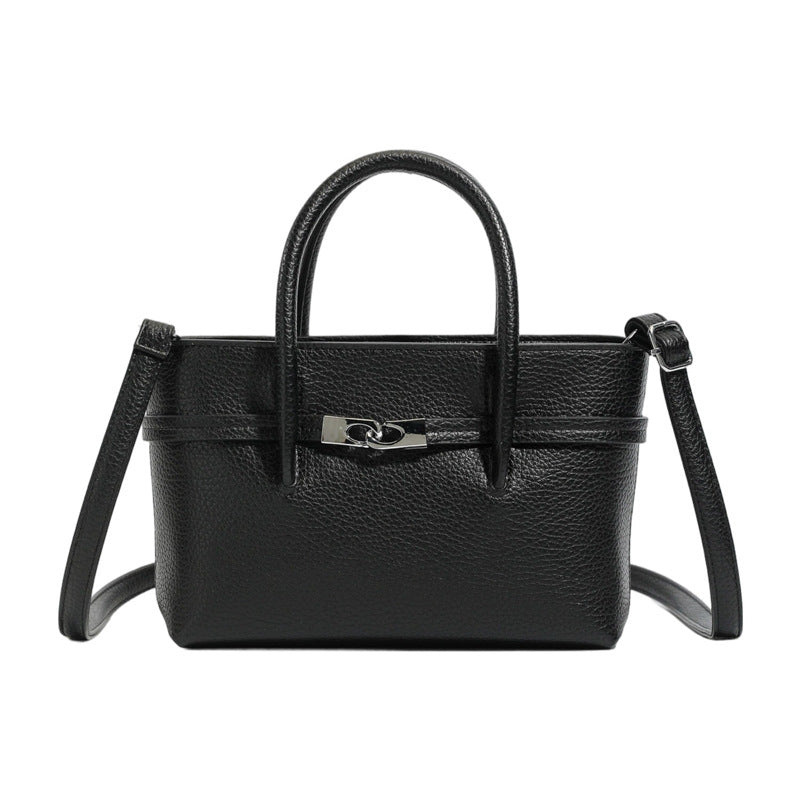Korean Simple Retro Lychee Pattern Portable Female Spring Design Bags