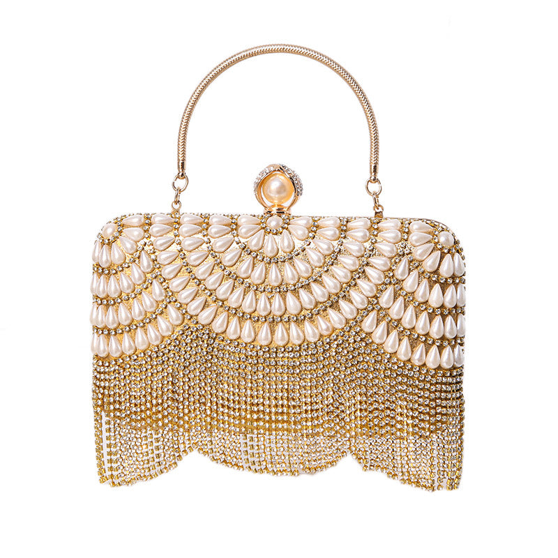 Feast Tassel Matching Dress Plaid Rhinestone Dinner Bag