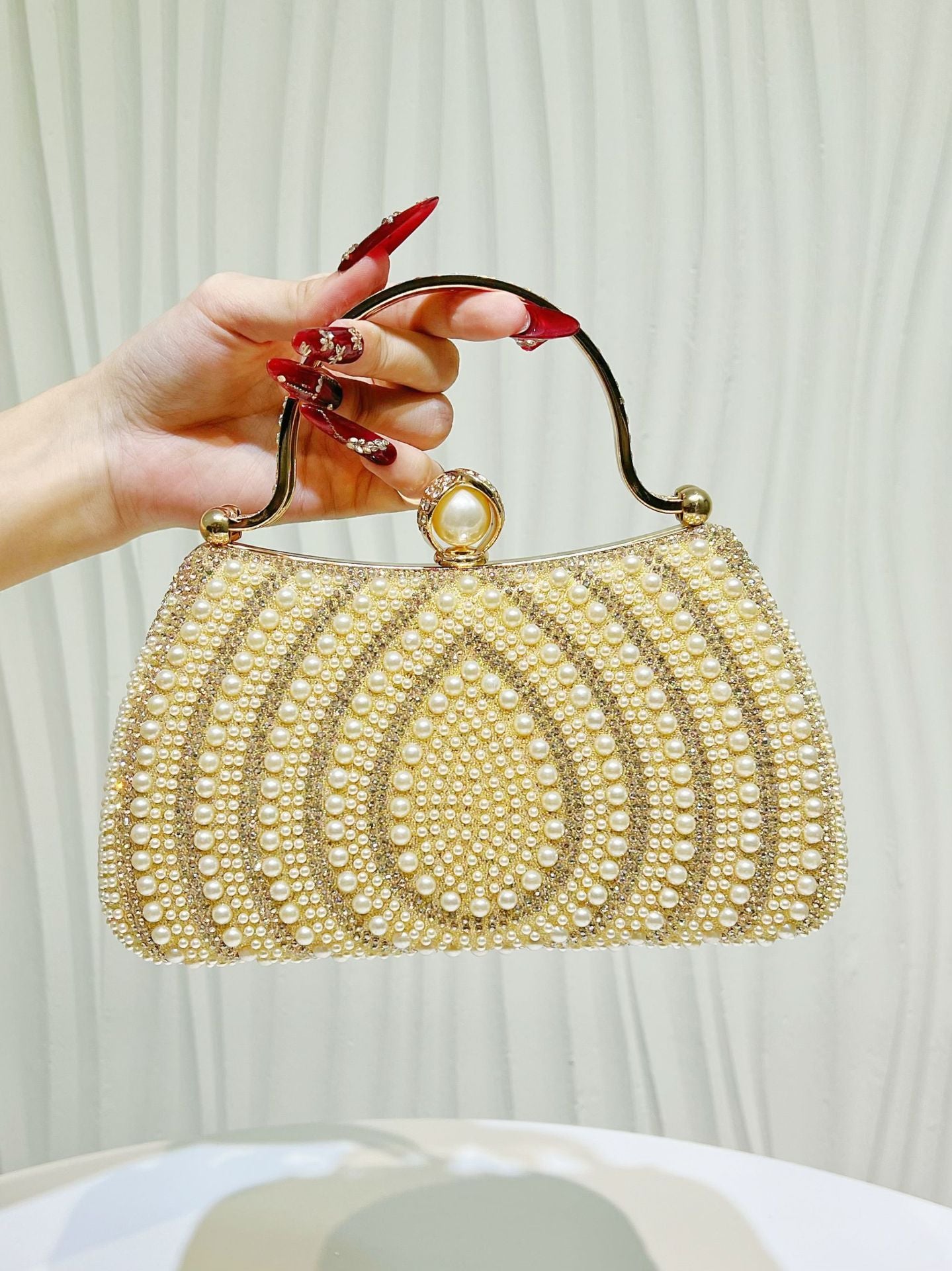 Graceful Pearl Diamond Fashion Banquet Clutch Bags