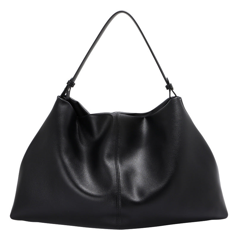 Women's Totes Lazy Loose Leather Commuter Underarm Portable Tote Bag
