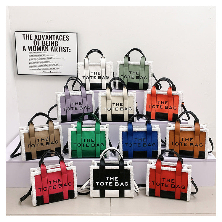 Women's Commuter Portable Lamb Fur Trendy Elements Women's Handbag