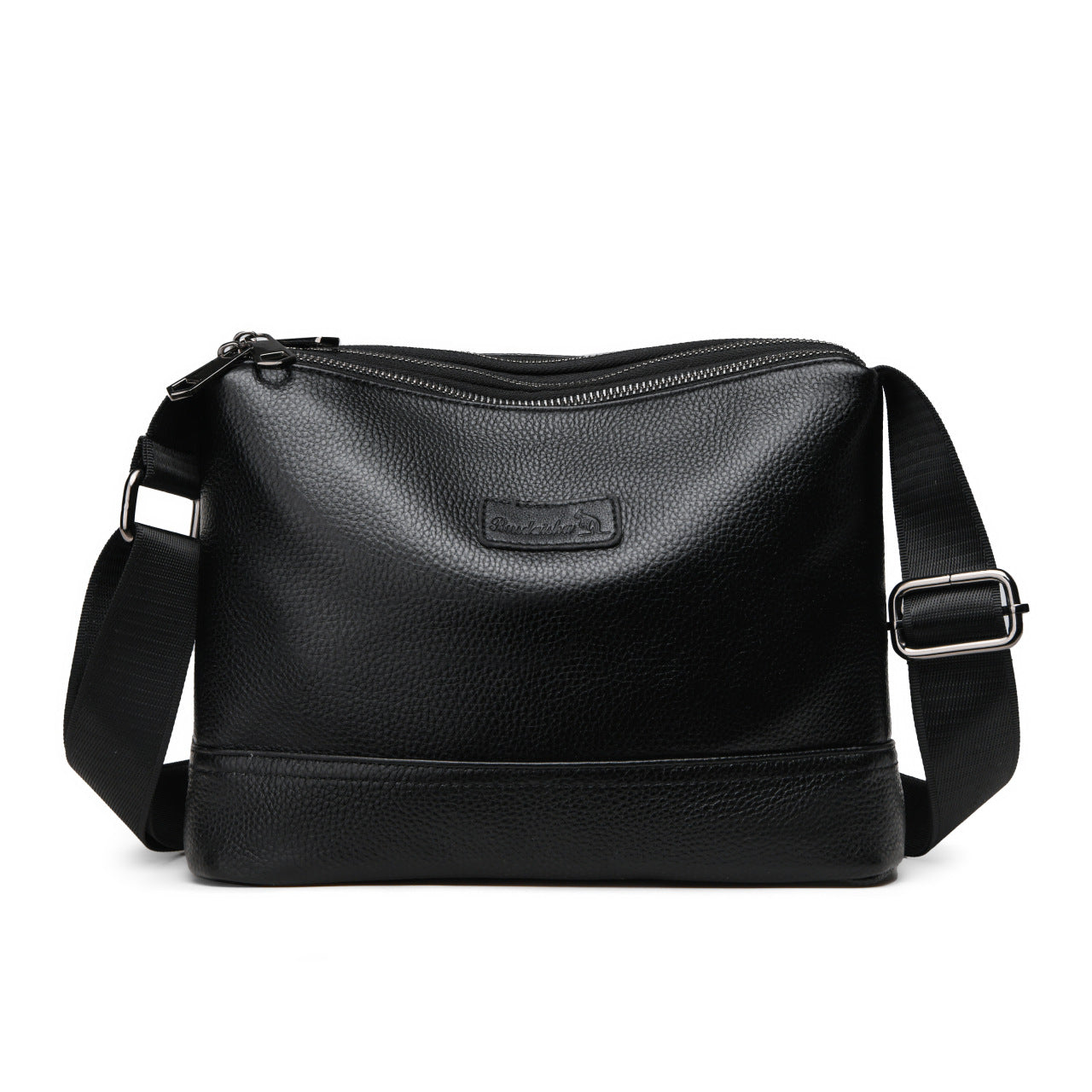 Men's Layer Cowhide Leather Business Large Capacity High Men's Shoulder Bag