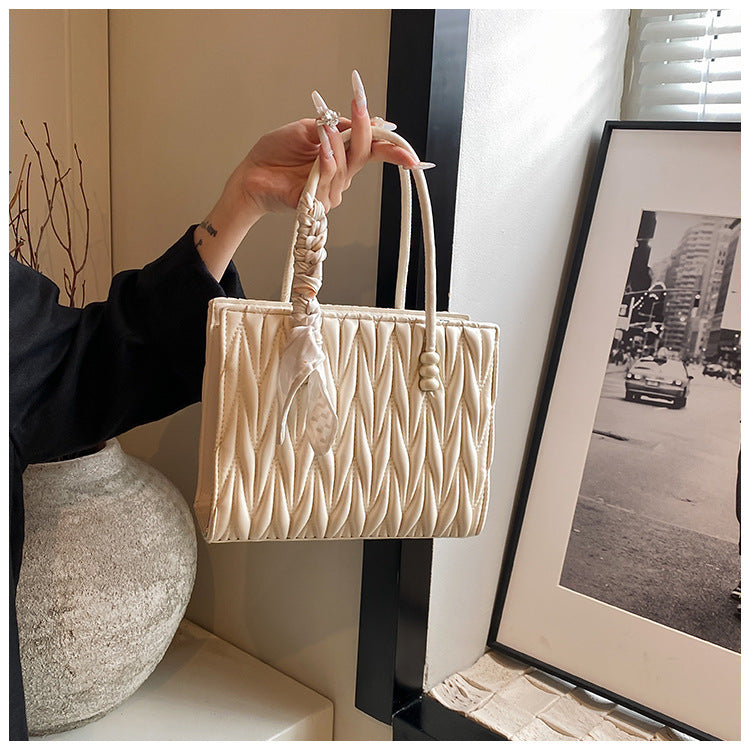 Women's Fashion Pleated Commuting Elegant Easy Matching Women's Shoulder Bag