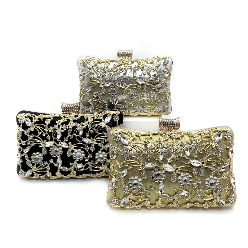 Women's Fashion With Diamonds Banquet Clutch Gift Handbags