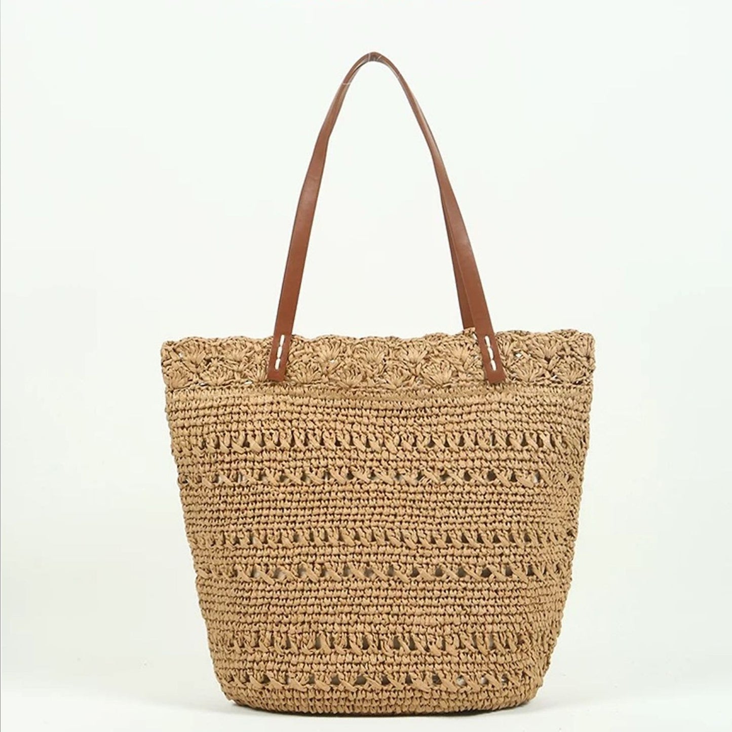 Women's Lace Straw Hand-woven Large Capacity Totes Vacation Bags
