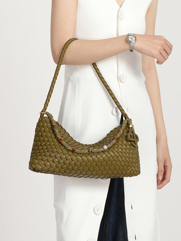 Women's Hand-woven Dumpling Simple Fashion High Sense Women's Shoulder Bag