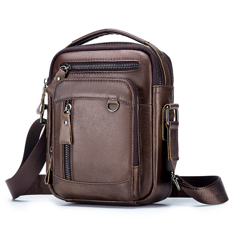 Men's Leather First Layer Cowhide Multifunctional Trendy Bags