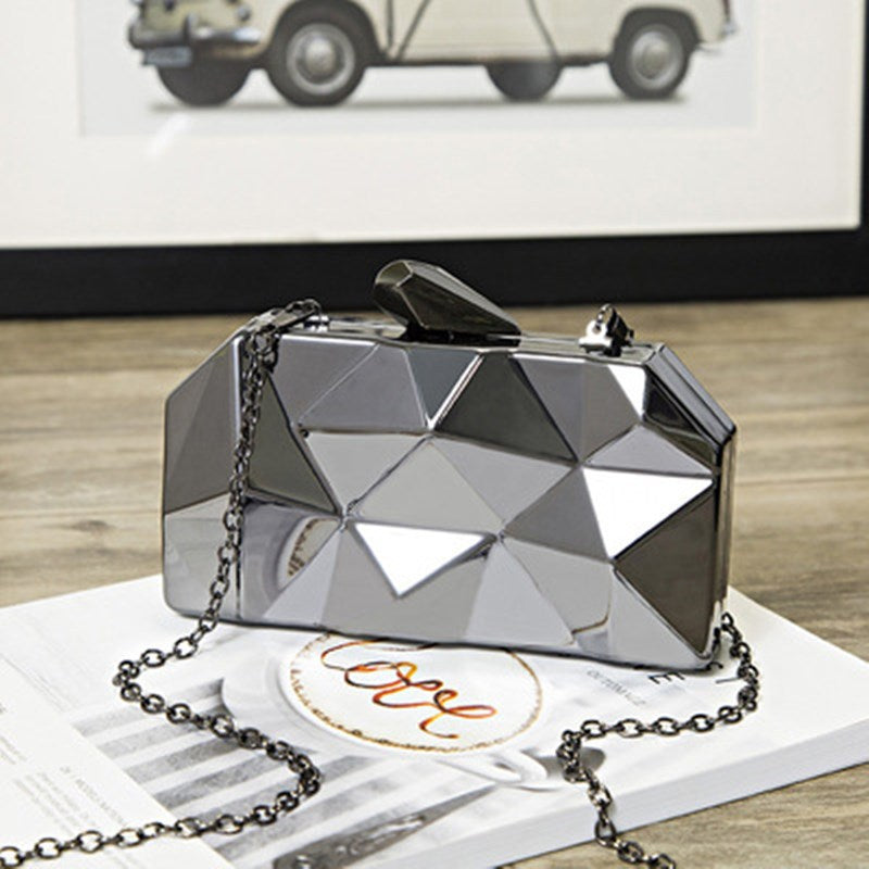 Fashion Diamond Iron Box Lady's Clutch Bags