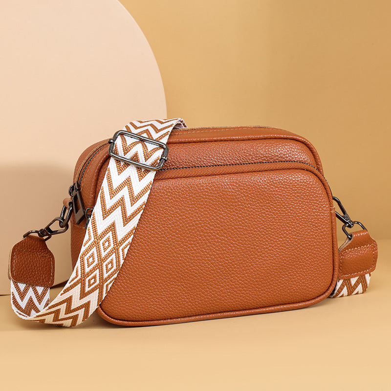 Women's Solid Color Lychee Pattern Simple Shoulder Bags