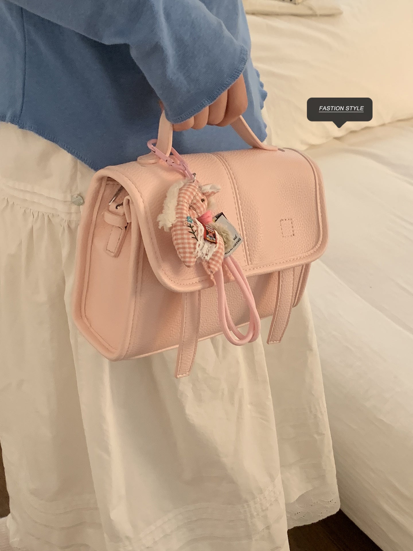 Women's Korean Style Fashion Carrying Simple Cambridge Small Square Bag