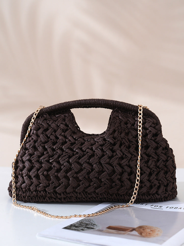 Clip Straw Woven Fashion Seaside Vacation Women's Clutch