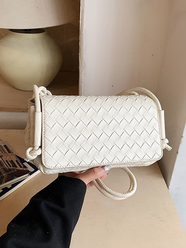 Solid Color Woven Simple Personality Underarm Women's Shoulder Bag