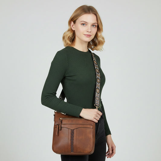 Women's Braid Rope Commuter Zipper Large Capacity Wide Women's Handbag
