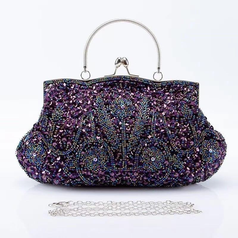 Pearl Embroidery Dinner Cheongsam Perfect Match Vintage Bridal Women's Handbag