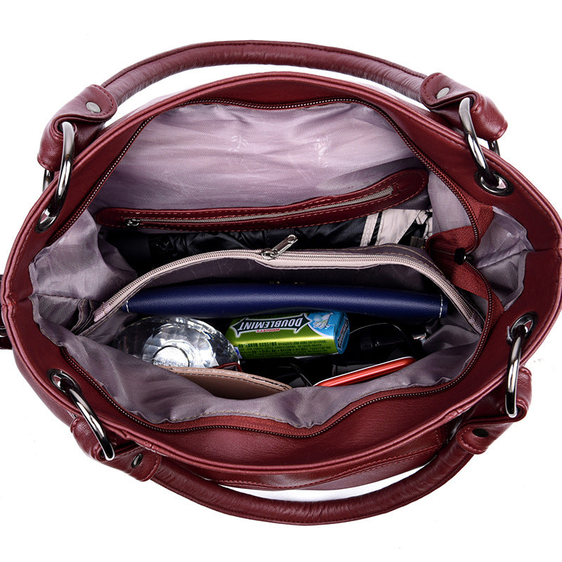 Women's Large Fashion Mom Fan Capacity Soft Leather Women's Messenger Bag