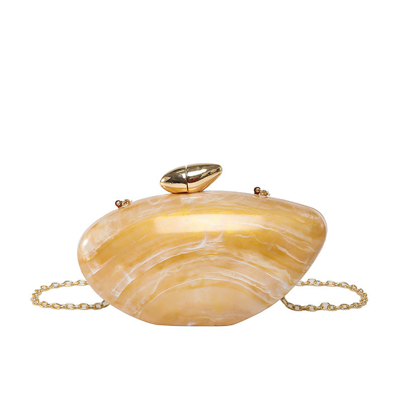 Women's French Style Goose Egg Box Clutch Personality Acrylic Gloss Dinner Bag