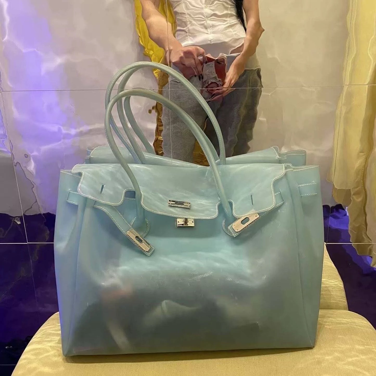 Women's Gel Summer Commuter Fashion Transparent Large Capacity Bags
