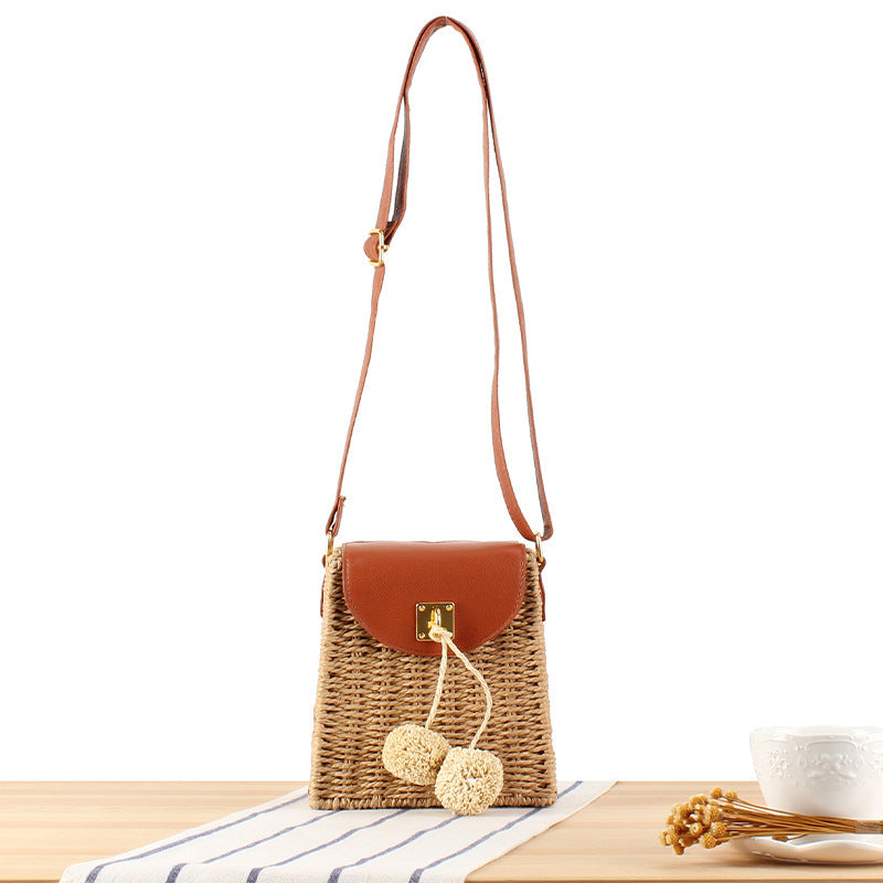 Retro Paper String Ball Woven Beach Vacation Leisure Simple Easy Bags
