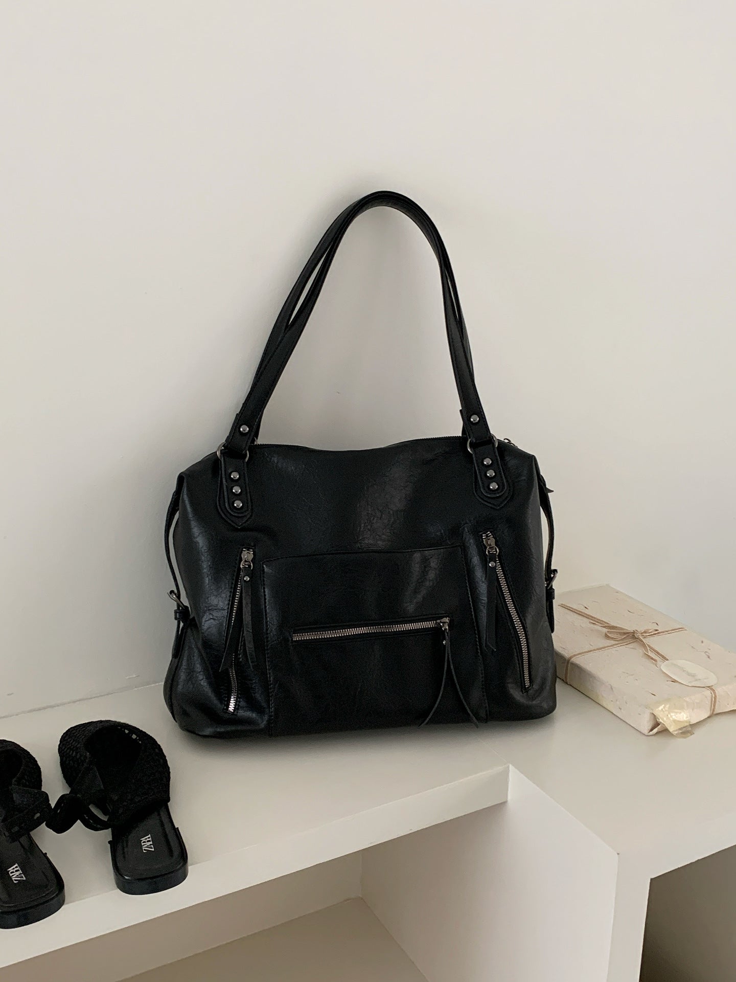 Women's American Retro Large Capacity Totes Design Fashion Motorcycle Commuter Bags