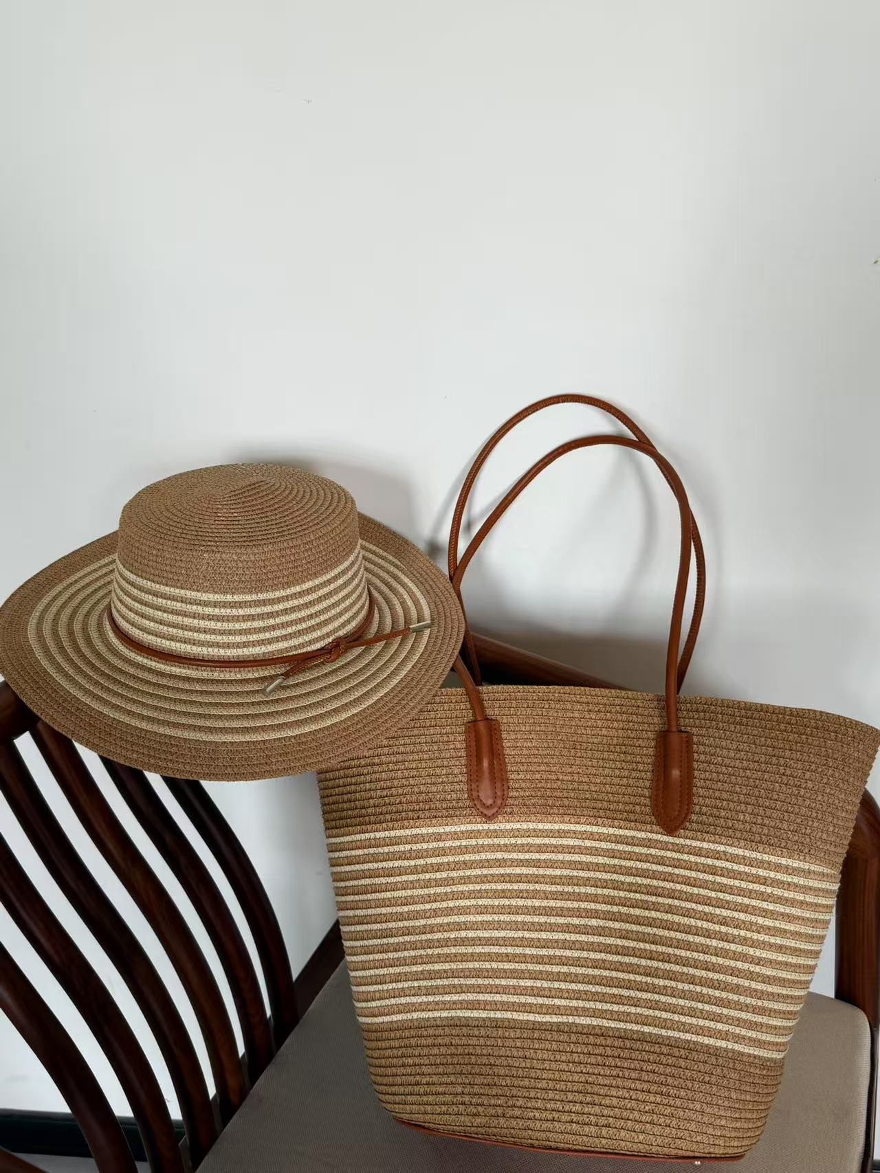 Large Capacity Straw Woven Sun Protection Hat Women's Shoulder Bag