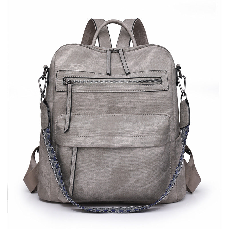 Women's Global Soft Leather Versatile Large Capacity Leisure Backpack