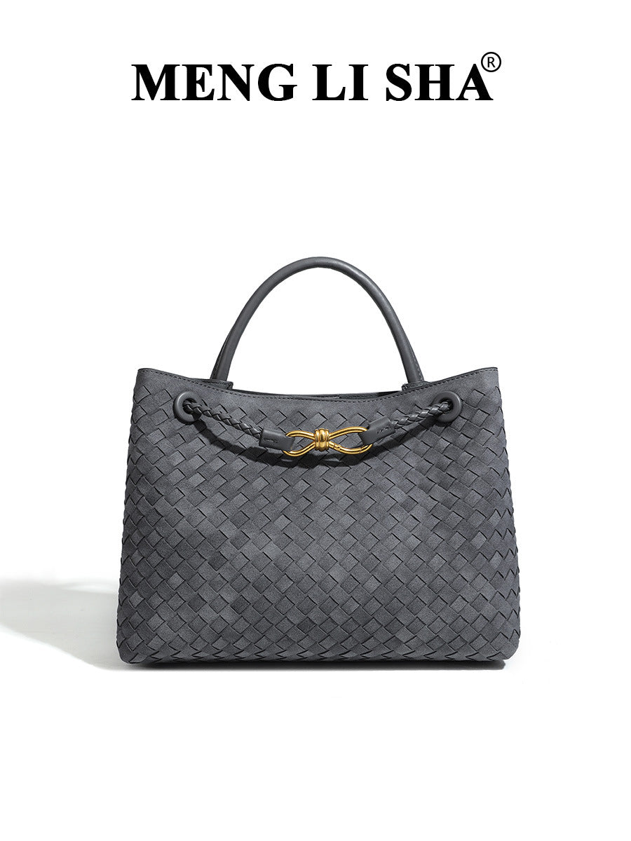 Women's High-grade Portable Vintage Frosted Suede Woven Women's Handbag