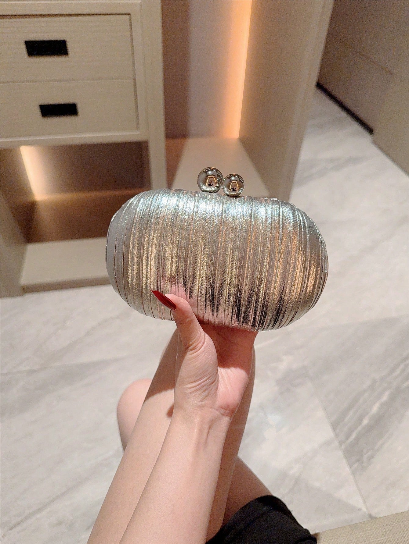 Dinner Pleated High-grade Party Banquet Polyester Dress Bags