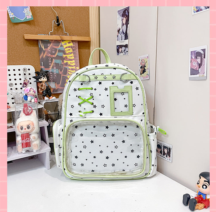 Two-dimensional Transparent Cartoon Junior High Printed Backpacks