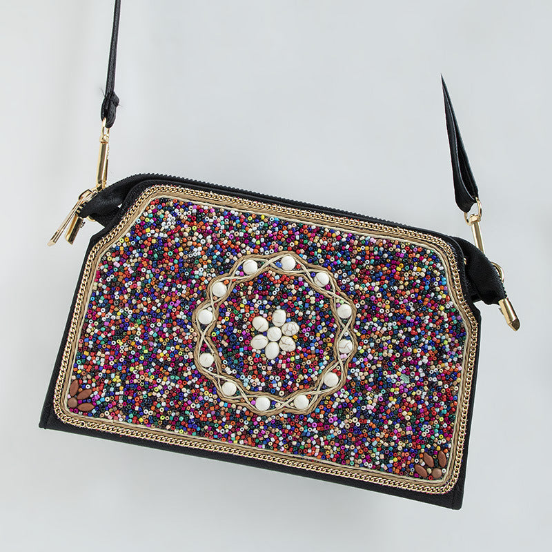Women's Bohemian Style Bead Shell Flower Trip Bags