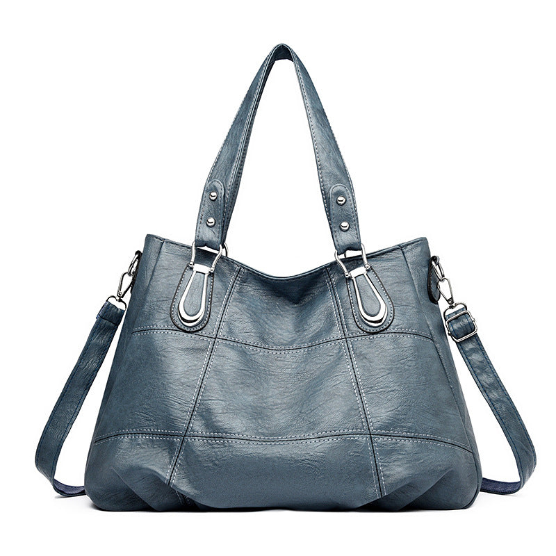 Women's Commuter Large Capacity Fashion Stitching Portable Shoulder Bags