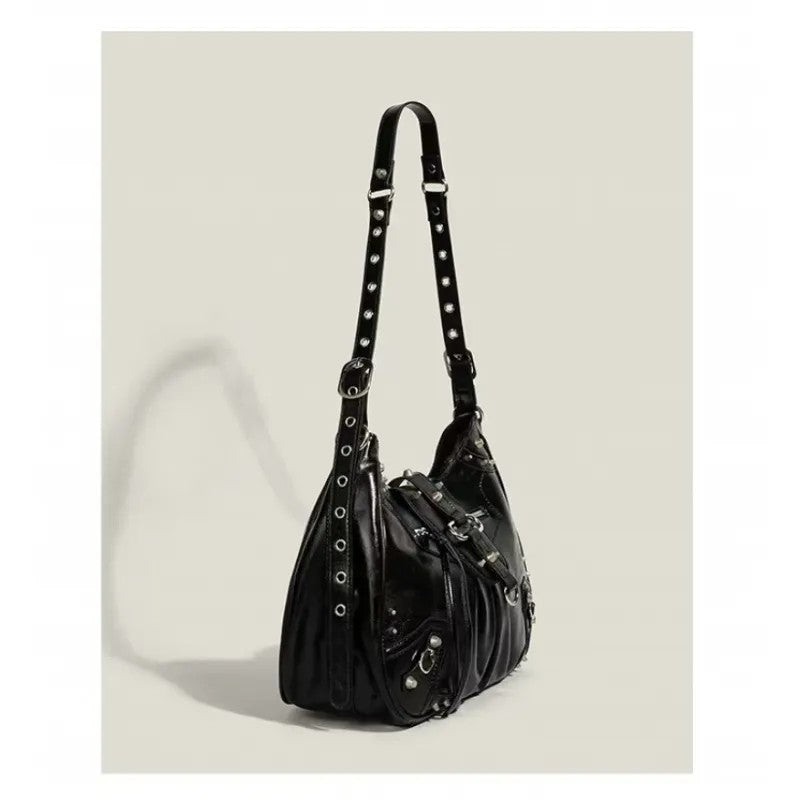 Unisex Punk Motorcycle Hot Large Capacity Totes Rivet Women's Messenger Bag