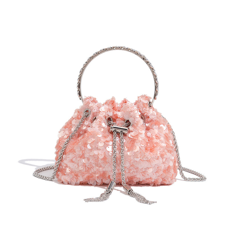 Women's Metal Sequined Shiny Chain Pouch Bags
