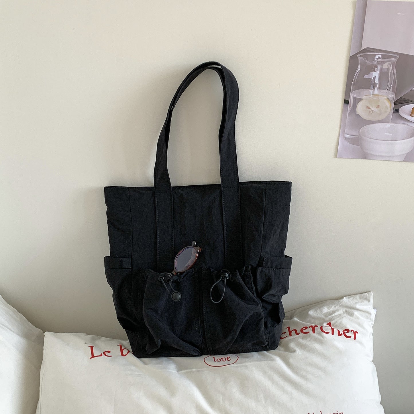 Women's Color Contrast Patchwork Large Capacity Nylon Bags