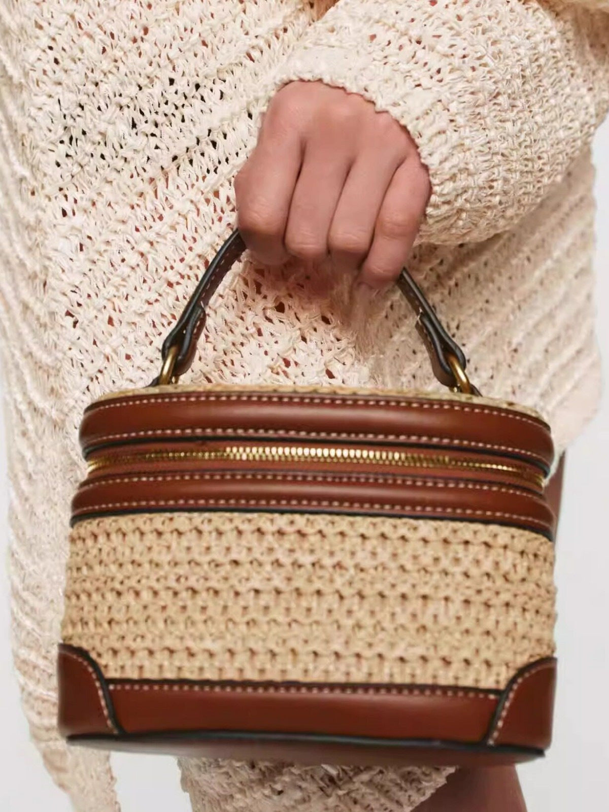 Trendy Meal Box Niche High Sense Straw Hand Women's Clutch