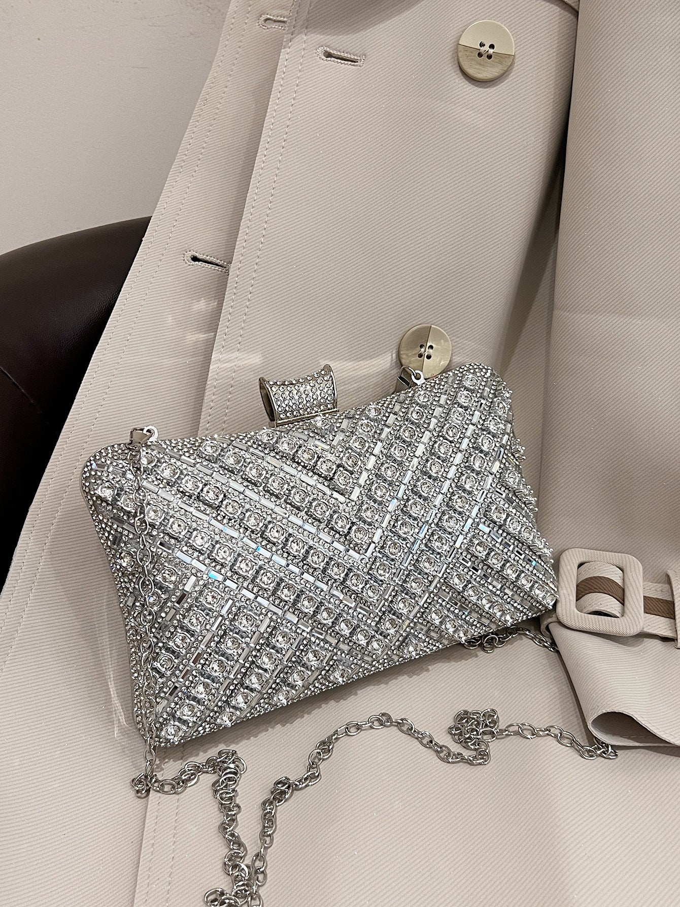 Shiny Fashion Rhinestone Minority Chain Box Bags