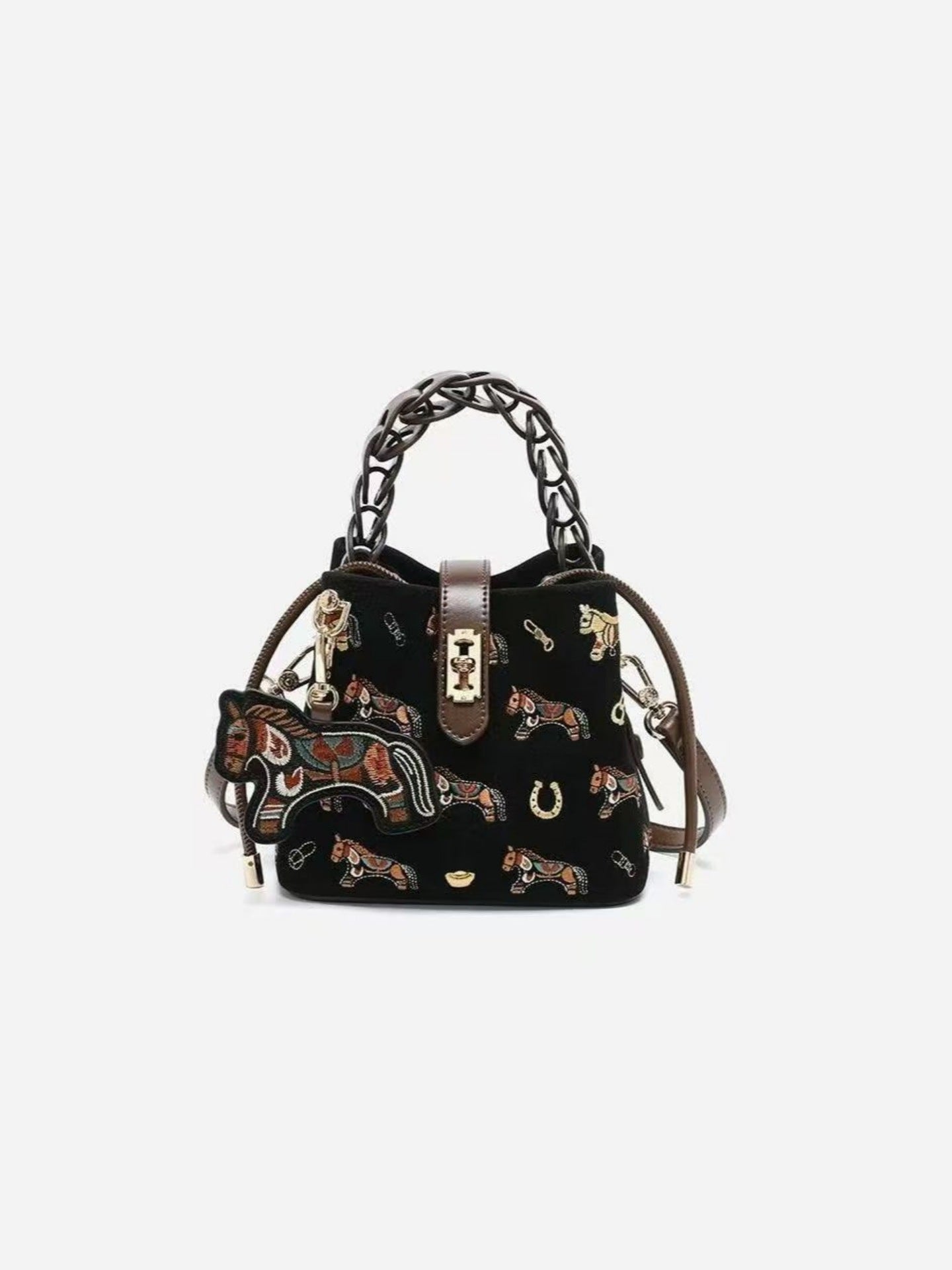 Women's Light Luxury Minority Pony Embroidered Vegetable Bags
