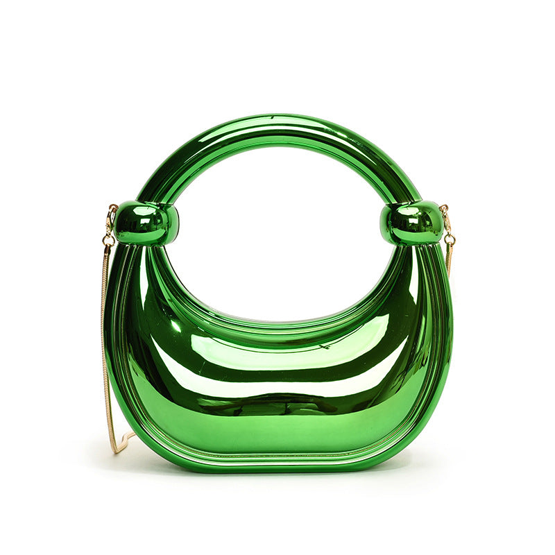 Women's Curved Moon Banquet Wrist Bends Hitches Dinner Bag