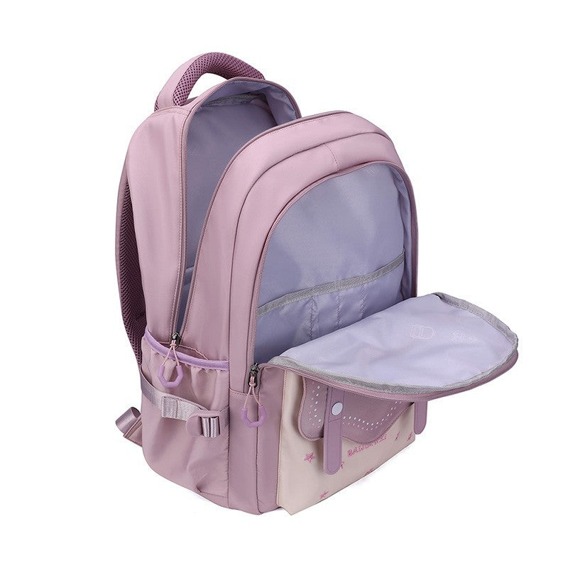 Female Junior High Contrast Color Primary Grade College Student Schoolbag