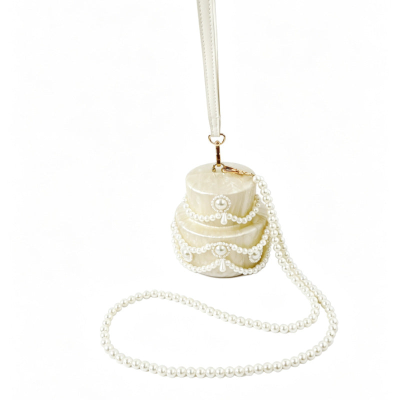 Women's Cake Acrylic Dinner Candy Color Trend Pearl Handbags