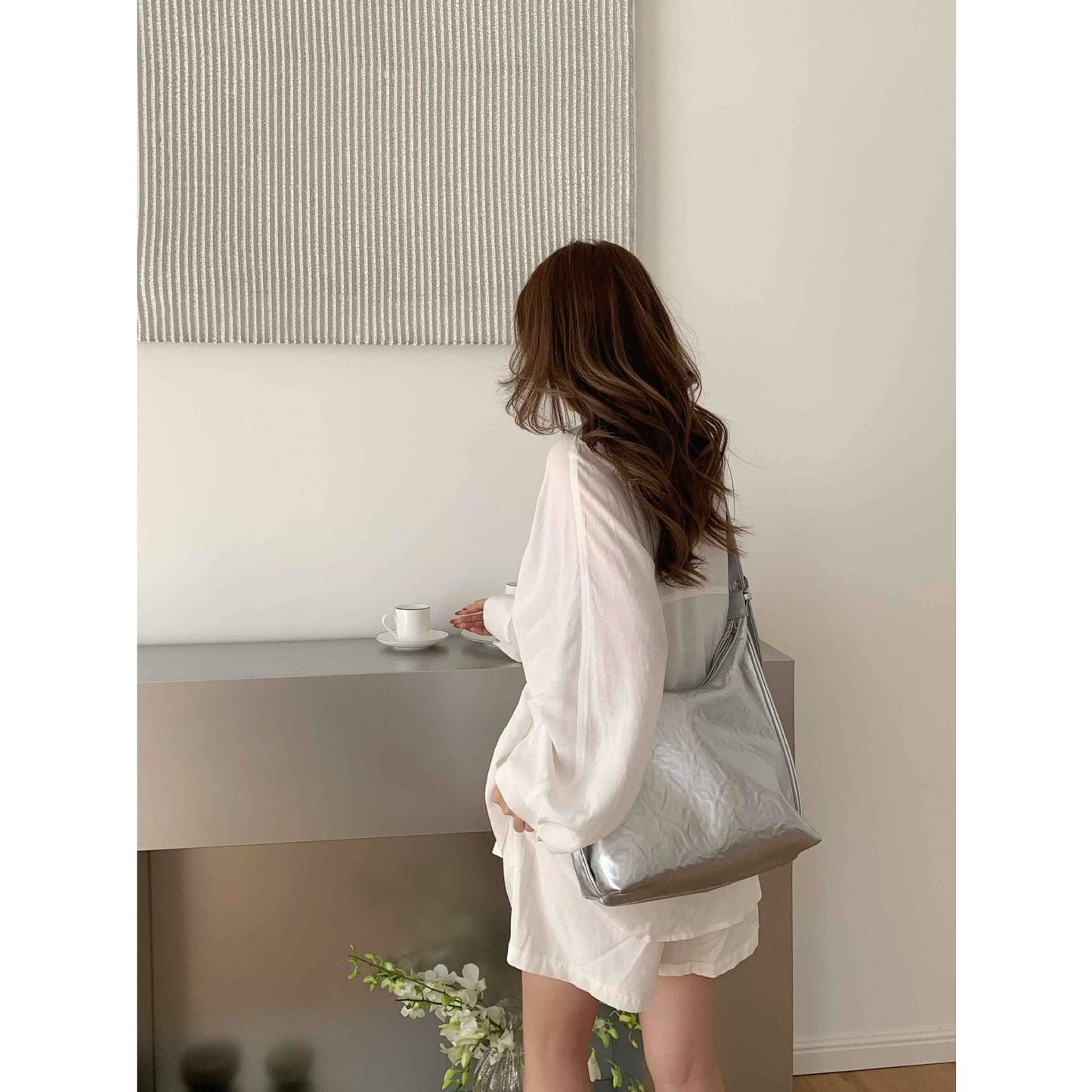 Women's Design Hand Grip Texture Large Capacity Totes Lazy Women's Handbag