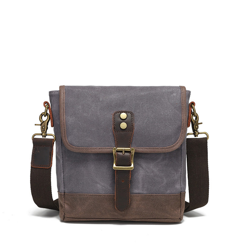 Elegant Men's Retro Canvas Fashion Leather Men's Shoulder Bag