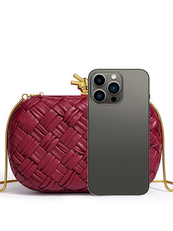 Women's Woven Clutch Fashion Banquet Chain For Dinner Bag
