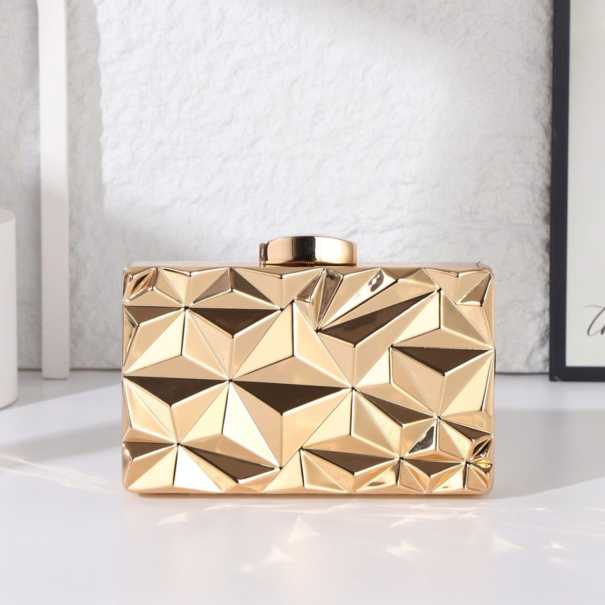 Trendy Fashion Clutch Metal Diamond Cheongsam Dress Dinner Bag
