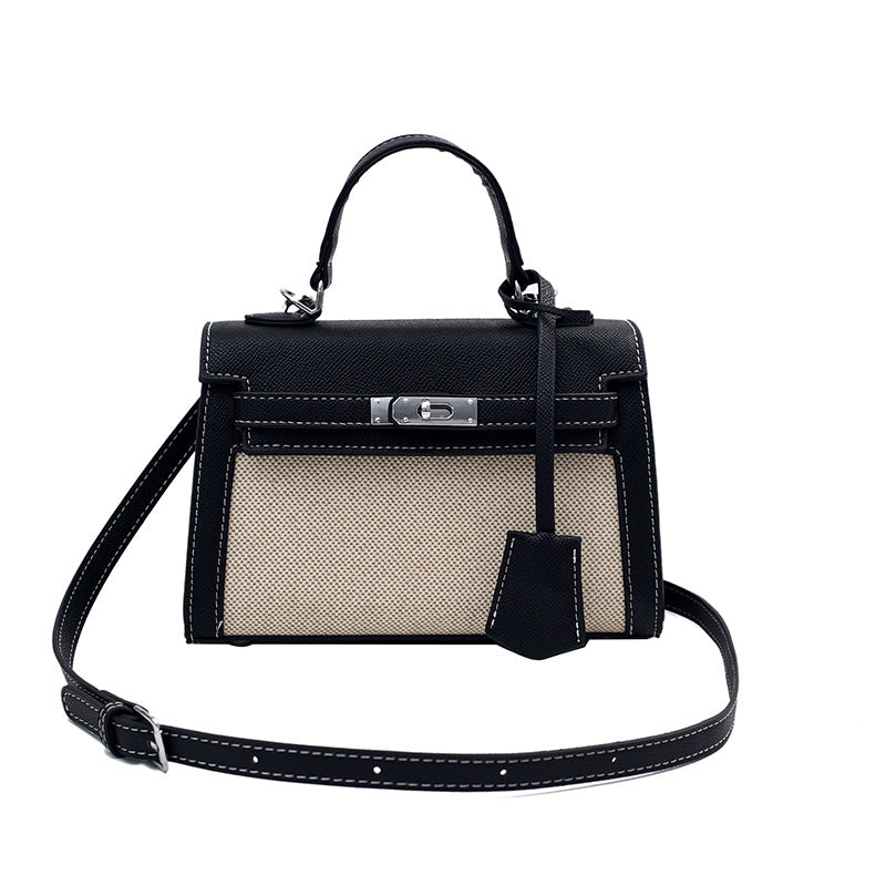 Women's High-grade Retro Portable Kelly Linen Stitching Women's Handbag
