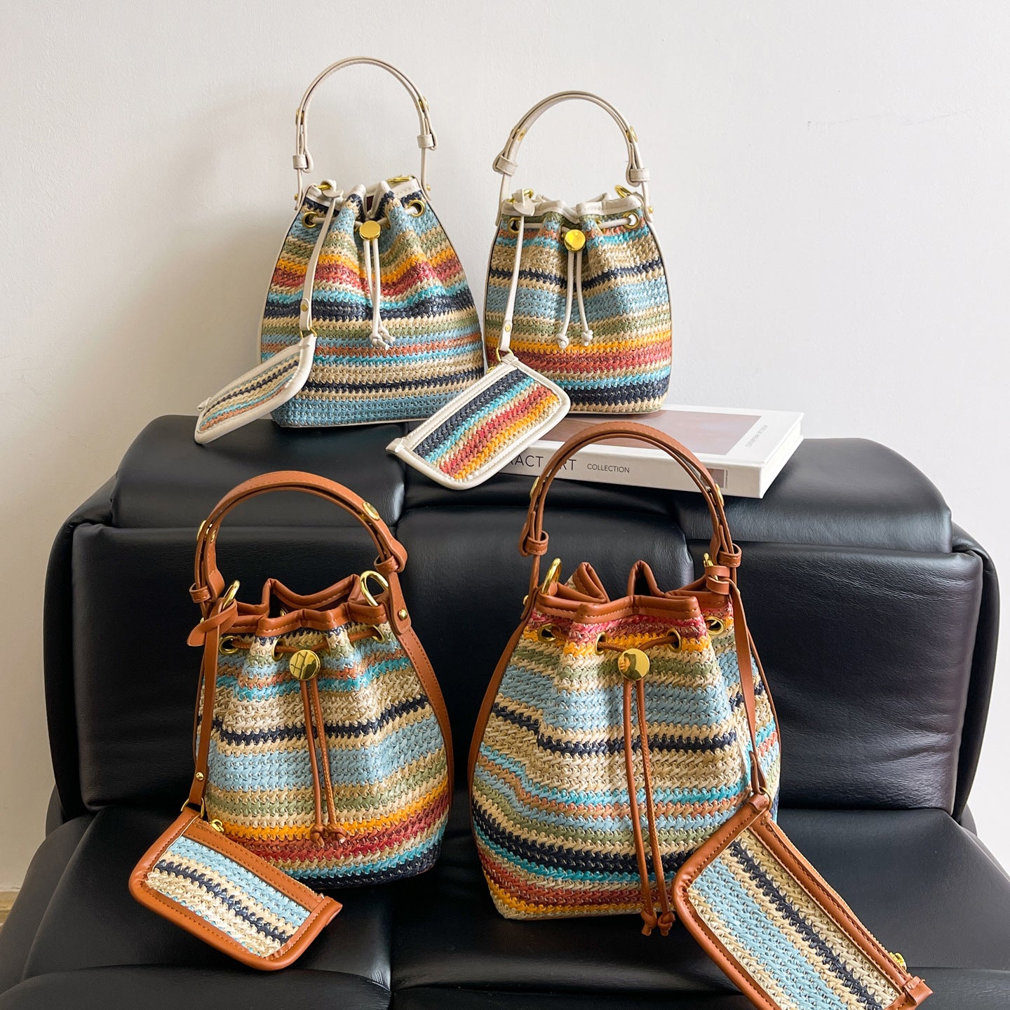 Women's Fashion Best-selling Rainbow Bar Woven Versatile Women's Messenger Bag
