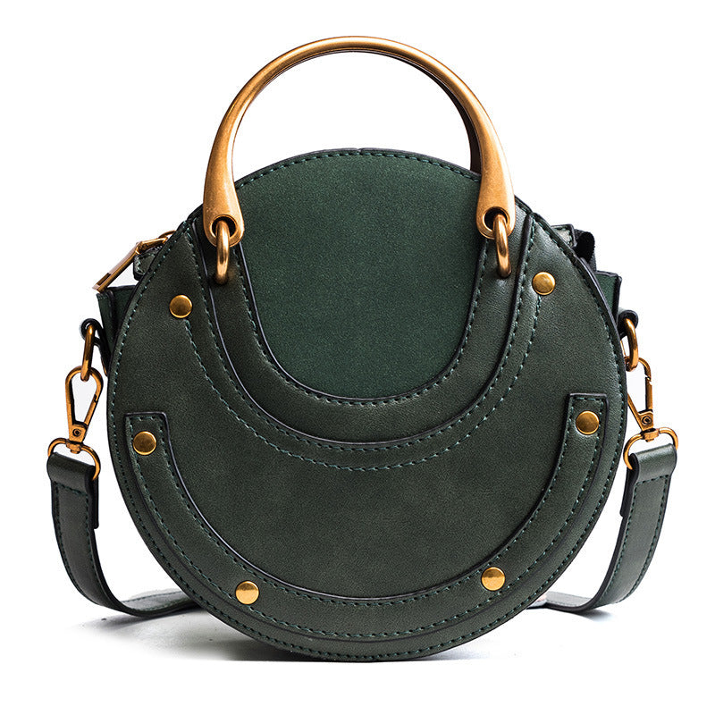 Women's Round Fashion One Matte Stitching Women's Shoulder Bag