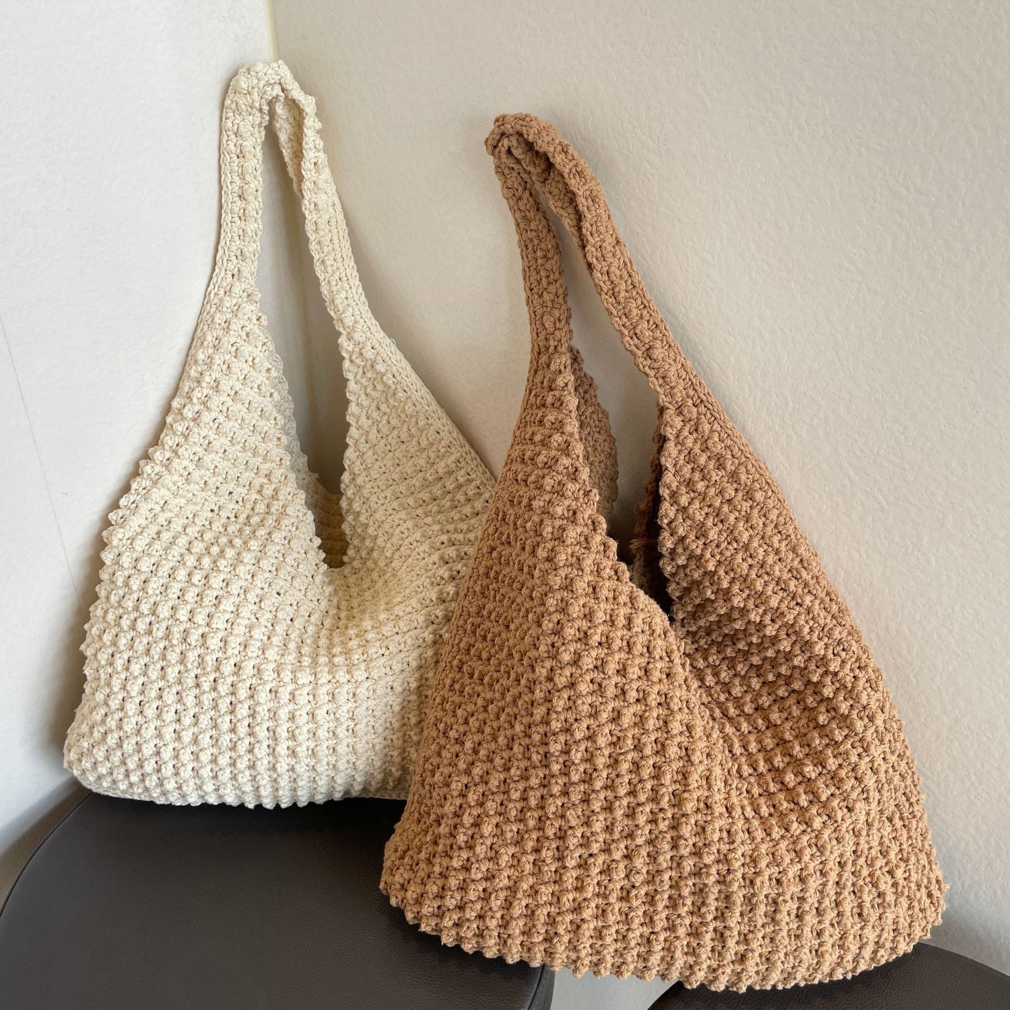 Underarm Large Capacity Solid Color Cotton Women's Shoulder Bag