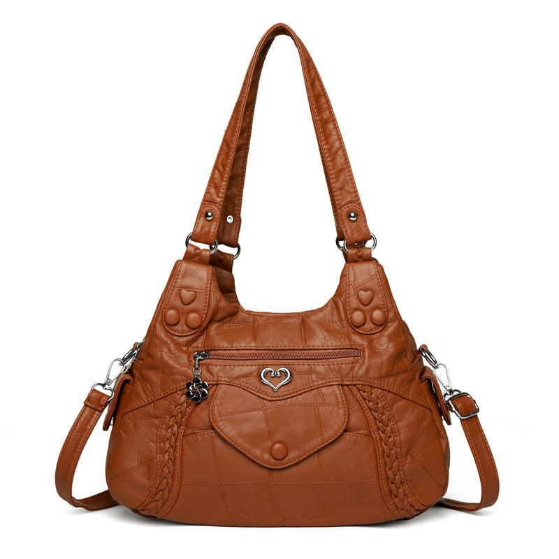 Women's Mom Large Capacity Soft Leather Fashion Shoulder Bags